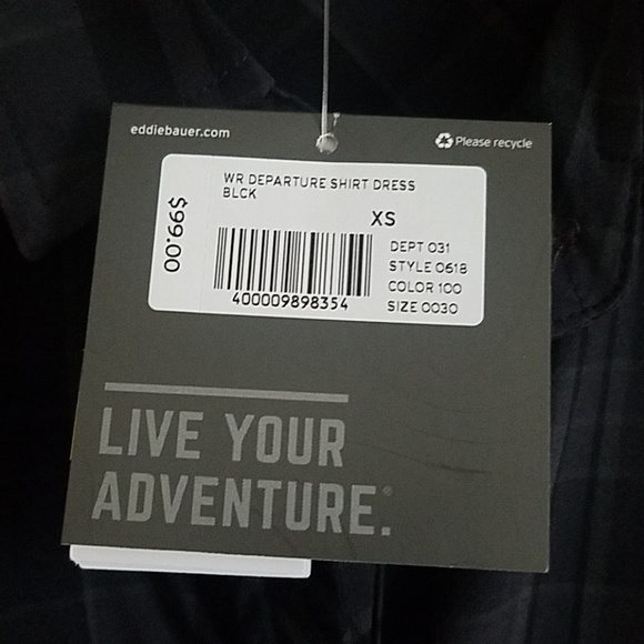 NWT EDDIE BAUER Plaid Shirt Dress - Picture 4 of 8